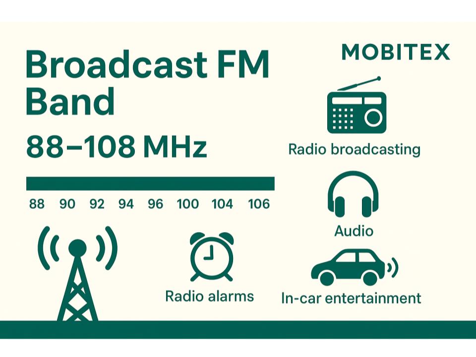 Broadcasting (FM) band overview (Mobitex)