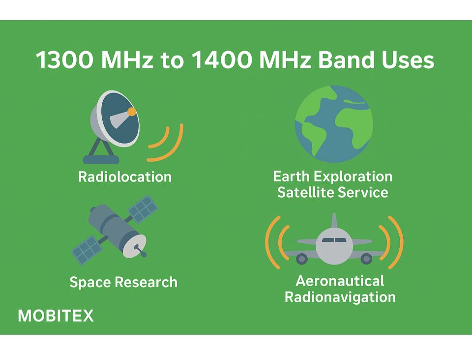 1300 MHz – 1400 MHz UHF/L-band Transition Radiolocation / Aeronautical (Mobitex)